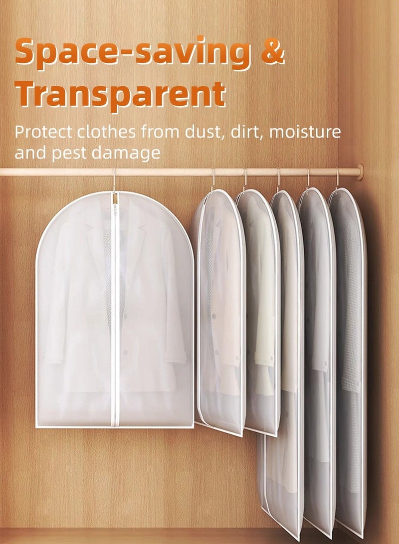 5 حزم من أكياس الملابس 140×60 سم غطاء ملابس طويل منظم خزانة ملابس بسحاب أكياس ملابس شبه شفافة قابلة للتنفس للفساتين والمعاطف والعباءات والملابس الرسمية - Image 5