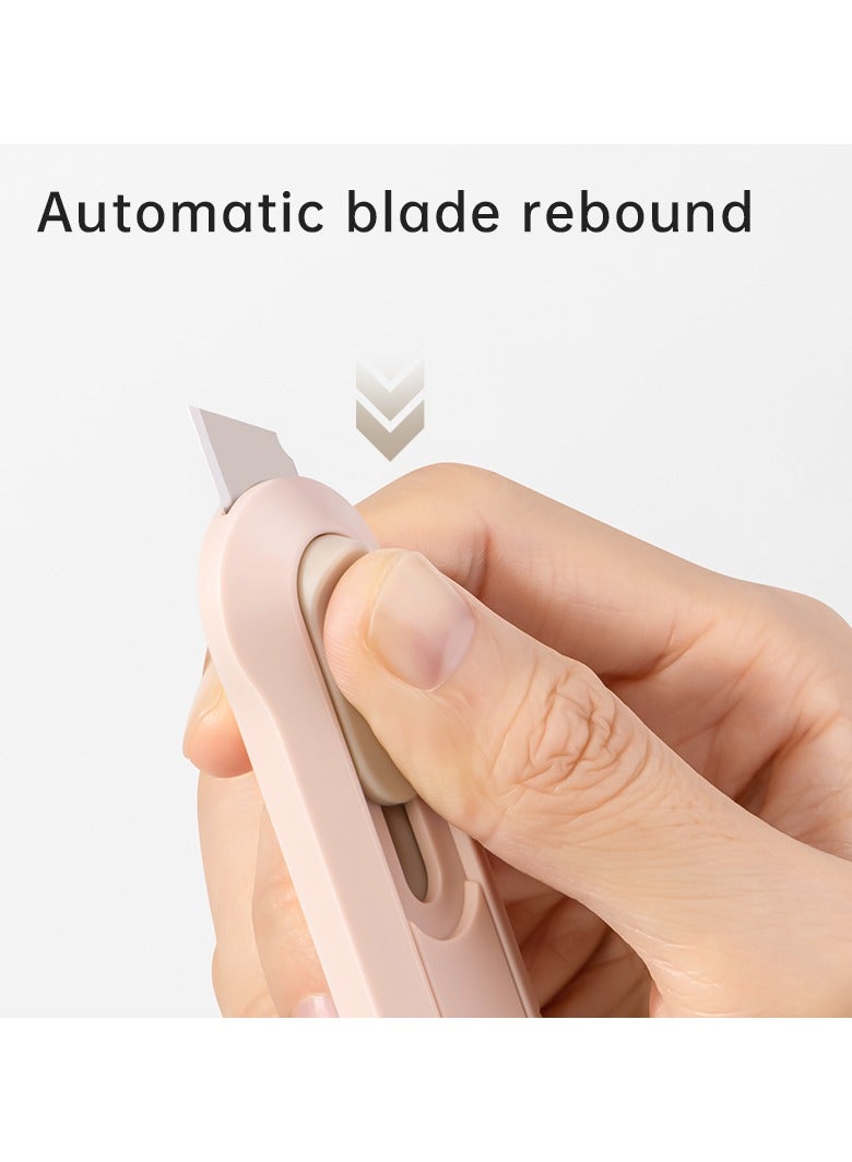 Deli Nusign ENS065 Auto-Retract  Utility Cutter with ABS Handle, Indoor/Outdoor - Pink - Image 5