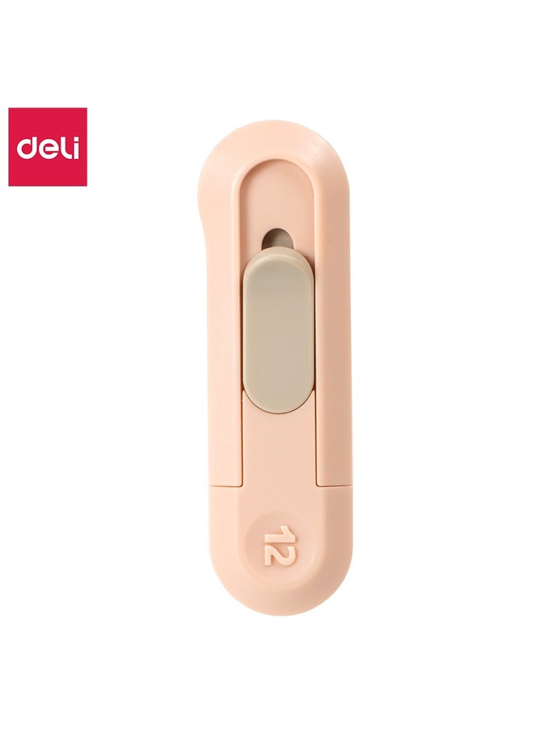 Deli Nusign ENS065 Auto-Retract  Utility Cutter with ABS Handle, Indoor/Outdoor - Pink - Image 1