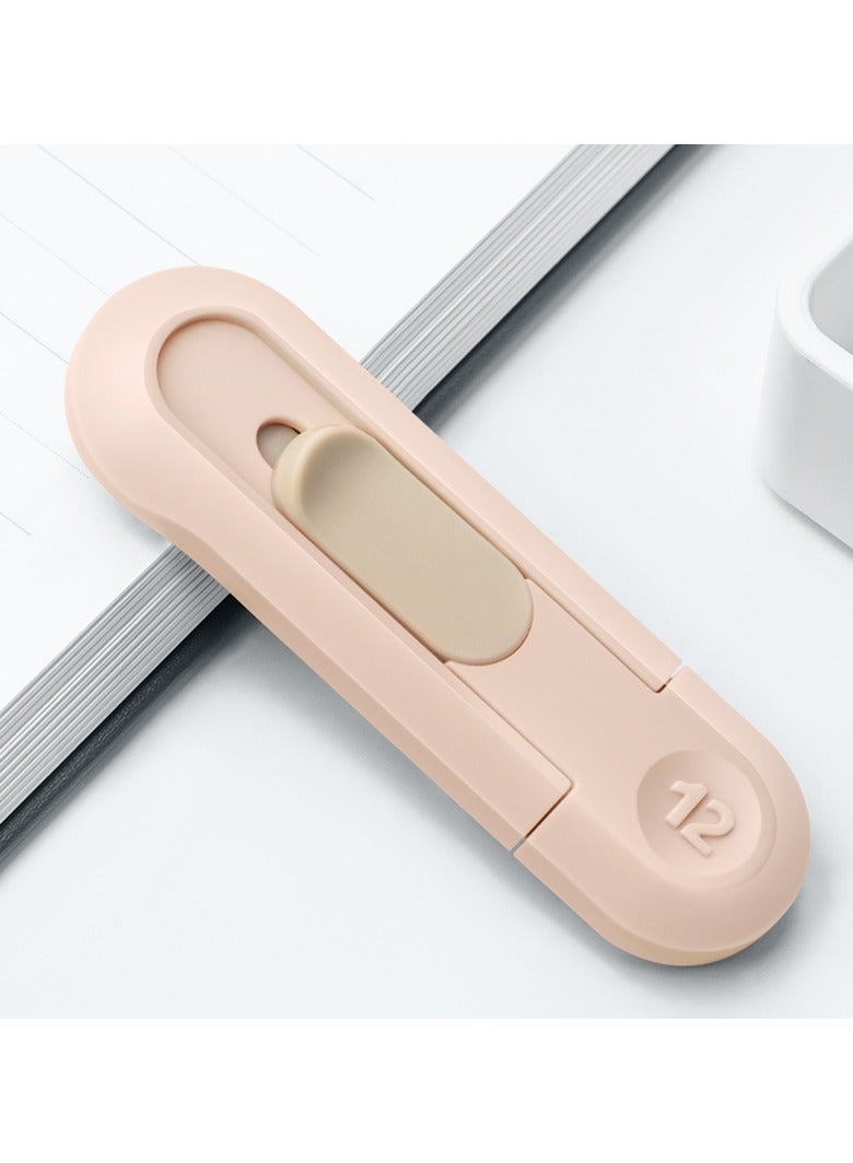 Deli Nusign ENS065 Auto-Retract  Utility Cutter with ABS Handle, Indoor/Outdoor - Pink - Image 3