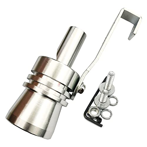 DEVMO 2pcs XL Size Aluminum Alloy Universal Turbo Sound Exhaust Muffler Pipe Whistle Car Roar Maker Silver Tone - Image 4