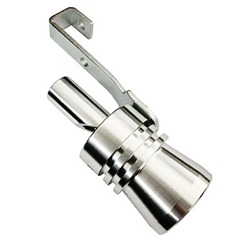 DEVMO 2pcs XL Size Aluminum Alloy Universal Turbo Sound Exhaust Muffler Pipe Whistle Car Roar Maker Silver Tone - Image 3