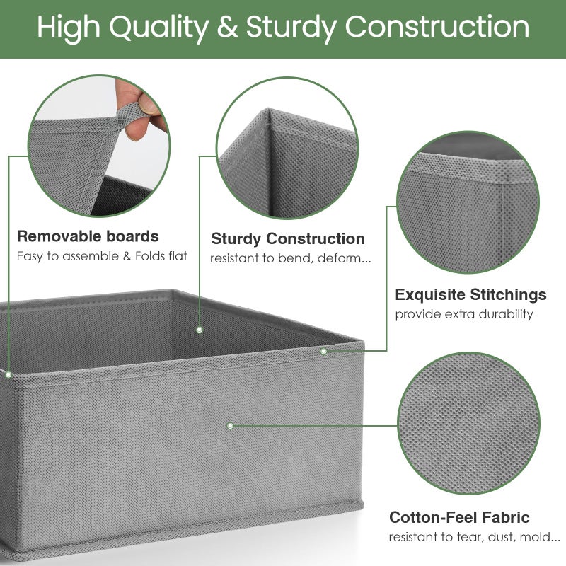 Criusia Drawer Organizer Clothes 16 Pack Underwear Drawer Organizers  Foldable Closet Organizers And Storage Dresser Drawer Dividers Clothing Organizer For Clothes  Socks  Scarves  Bra  Ties (Grey) - Image 4