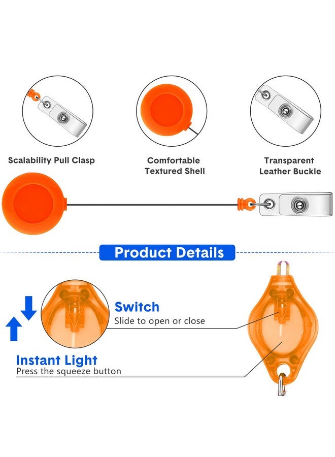 Handepo 80 Pcs Nurse Pen Set Include Retractable Shuttle Pens Marker Pen Mini Tip Highlighter Led Mini Keychain Flashlight Badge Reels For Nurse Students Children Gift Office School Supplies (Multicolor) - Image 4