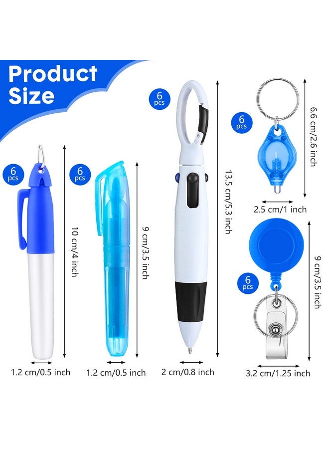 Handepo 80 Pcs Nurse Pen Set Include Retractable Shuttle Pens Marker Pen Mini Tip Highlighter Led Mini Keychain Flashlight Badge Reels For Nurse Students Children Gift Office School Supplies (Multicolor) - Image 3