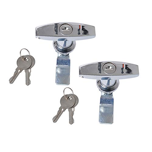 Torcarvh T-Handle Door Lock Latch Truck Cap Camper Trailer Cabinet T-Handle Garage Door Lock for Car RV Toolbox Locks (Chrome, 1 Pack) - Image 4