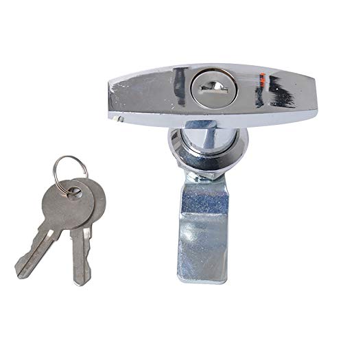 Torcarvh T-Handle Door Lock Latch Truck Cap Camper Trailer Cabinet T-Handle Garage Door Lock for Car RV Toolbox Locks (Chrome, 1 Pack) - Image 5