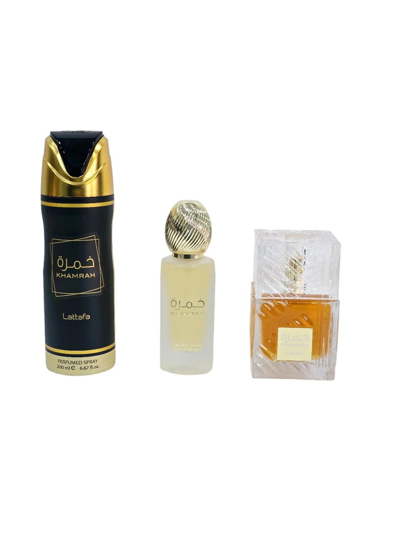 Lattafa Lattafa Khamrah 3 Pcs Gift Set 