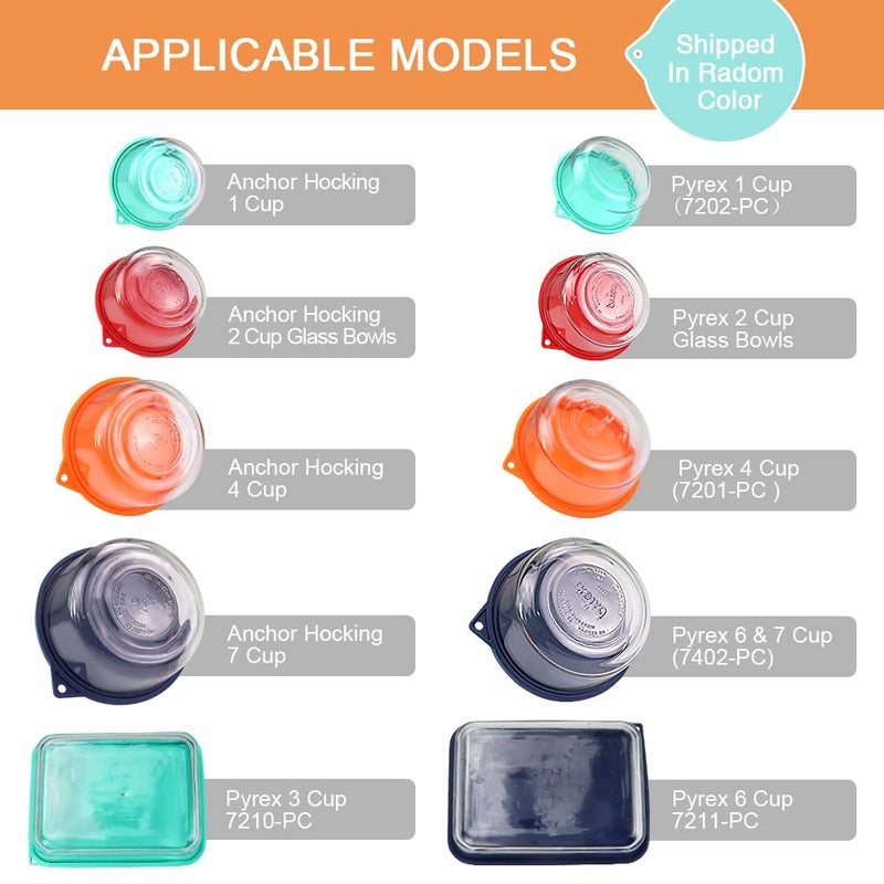 Sophico Silicone Storage Cover Lids Replacement for Anchor Hocking and Pyrex Glass Bowls (Container not Included) (MIX-9 PACK) - Image 2