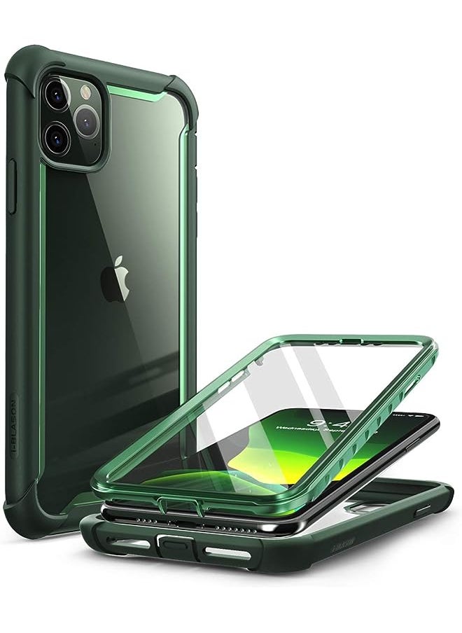 I-blason Ares Case for iPhone 11 Pro Max 2019 Release, Dual Layer Rugged Clear Bumper Case with Built-in Screen Protector (Green)  - Image 1