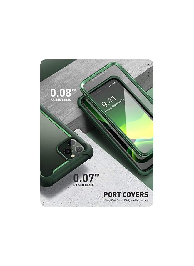 I-blason Ares Case for iPhone 11 Pro Max 2019 Release, Dual Layer Rugged Clear Bumper Case with Built-in Screen Protector (Green)  - Image 4