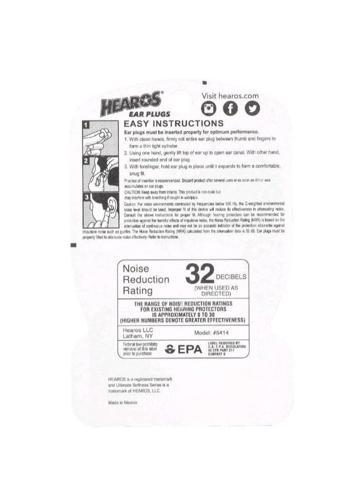 Hearos Pair Of 6 Ultimate Soft Earplugs Pink - Image 2