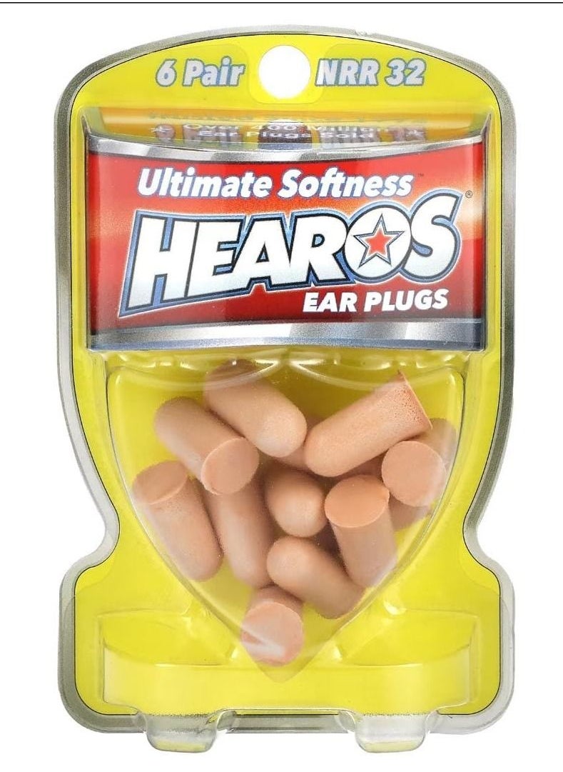 Hearos Pair Of 6 Ultimate Soft Earplugs Pink  - Image 1