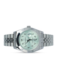 Chairman GENEVE Men's Silver Stainless Steel Wrist Watch with Mint Green Dial and Arabic Numbers  - Image 2