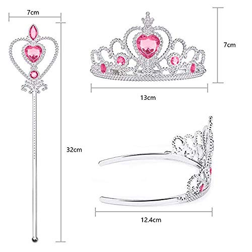 Vicloon Princess Dress Up Accessories 2PCS Princess Crown and Wands for Little Girls Jewelry Toy Gifts for Toddler Girls Christmas Party Cosplay Set for 3 Years Old - Image 5