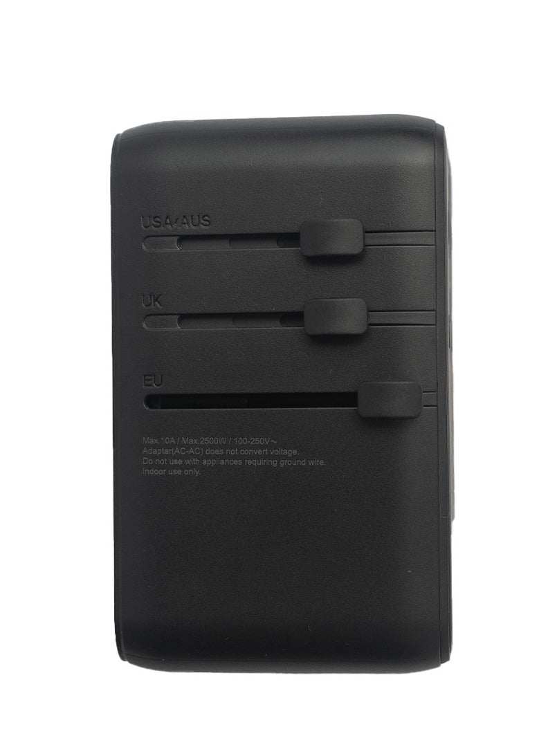 JEEBEL 65W Multi-Port Universal Travel Adapter – Built-in USB-C cable and 2 USB-C + 2 USB-A ports for all-in-one charging - Image 2