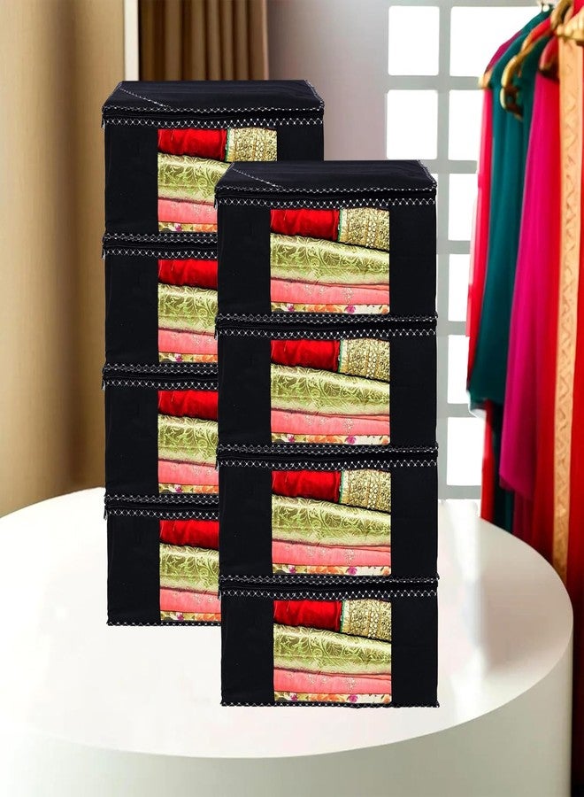 Shaping Fabric Garment Cover Non-Woven 90 GSM with Transparent Window & Double Metal Zipper - Pack of 8 | Dustproof Clothes Storage Bag for Sarees, Suits, Jackets, Shirts SCSDRL1682493517524148525374 - Image 1