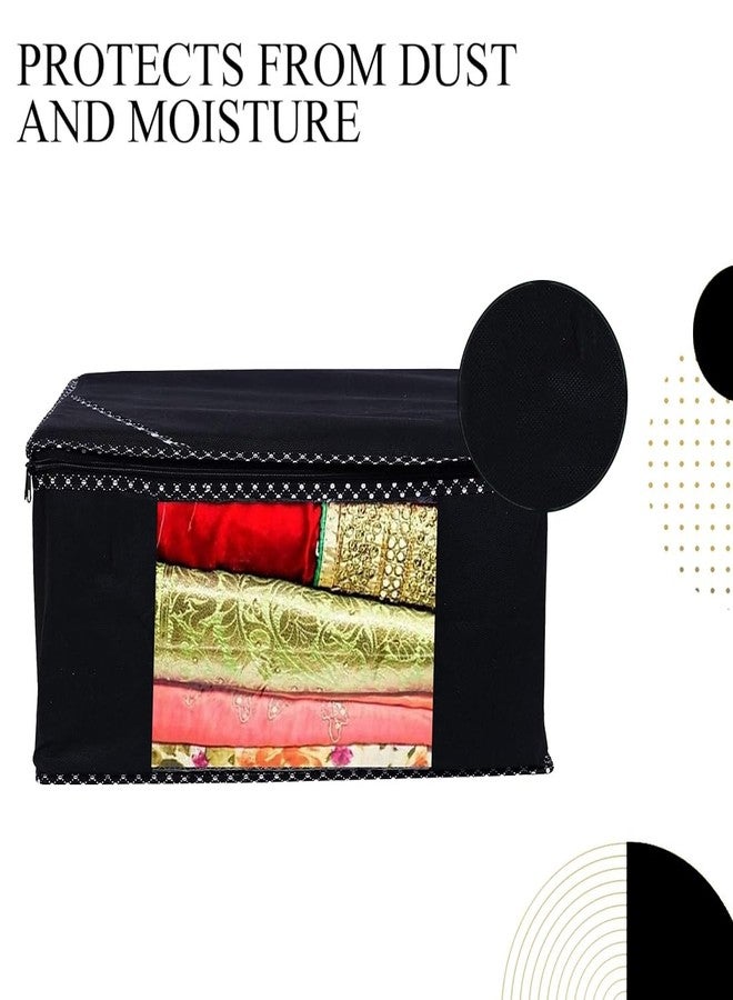 Shaping Fabric Garment Cover Non-Woven 90 GSM with Transparent Window & Double Metal Zipper - Pack of 8 | Dustproof Clothes Storage Bag for Sarees, Suits, Jackets, Shirts SCSDRL1682493517524148525374 - Image 3