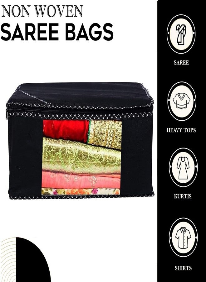 Shaping Fabric Garment Cover Non-Woven 90 GSM with Transparent Window & Double Metal Zipper - Pack of 8 | Dustproof Clothes Storage Bag for Sarees, Suits, Jackets, Shirts SCSDRL1682493517524148525374 - Image 2