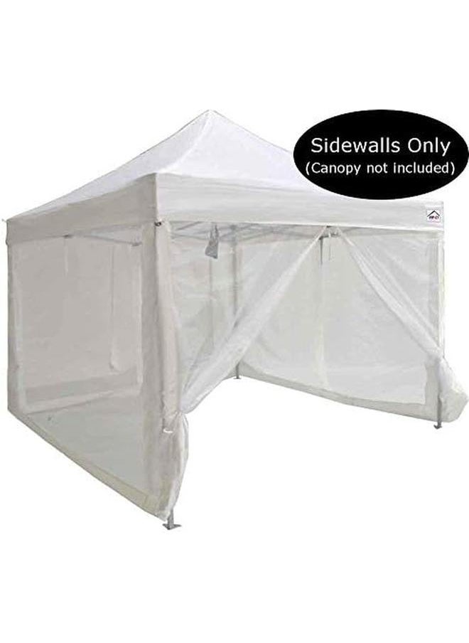 Zippered Mesh Sidewalls For 10' X 10' Pop Up Tent Canopy White