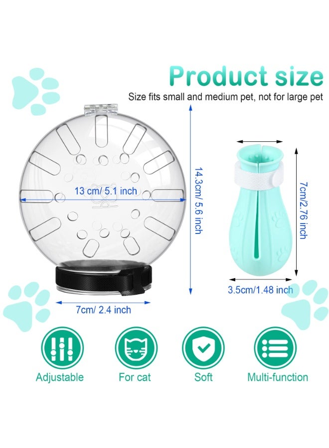 Cat Muzzle for Grooming Cat Adjustable Hood with Paw Covers, Kitten Breathable Anti Bite Muzzles Anti Scratch Boots Silicone Pussy Shoes Boots Kitten Paw Protector for Pet Bathing Shaving(Medium) - Image 2