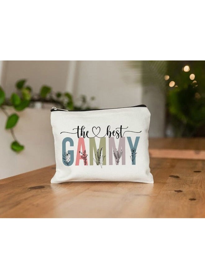 PTDShops The Best Gammy Makeup Bag - Mothers Day Makeup Bag - Cute Gammy Cosmetic Bag - Gift Birthday Gammy Makeup Bag - Best Gammy Cosmetic Bag - Gift Gammy Zipper Makeup Bags Travel, White, 7”x9.8” - Image 2