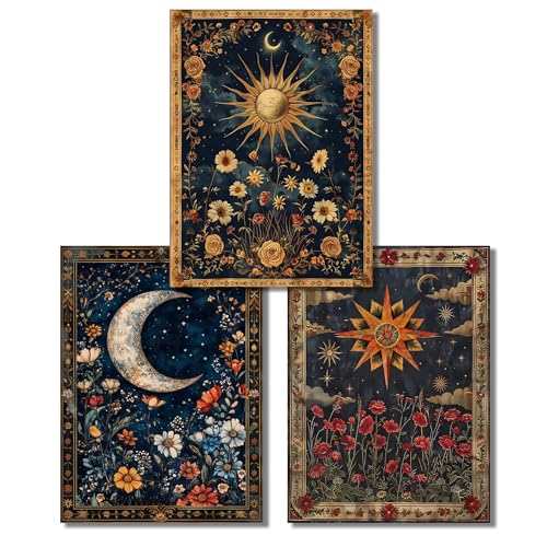 NEGEKFKX 3 Pack Celestial Body Diamond Art Kits for Adults Beginners,Sun Moon Stars Diamond Painting Kits for Adults,5D Full Drill DIY Diamond Dot Gem Art Kit Wall Home Decor Arts Craft 12x16 inch - Image 1