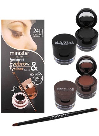 2-Piece Fascinated Eyebrow And Eyeliner Cream With Brush Black/Brown - pzsku/ZEE9A571DD97B70B8FBF6Z/45/_/1682682953/d7d81f7c-bc6b-445c-a3b9-7526f7c890d9