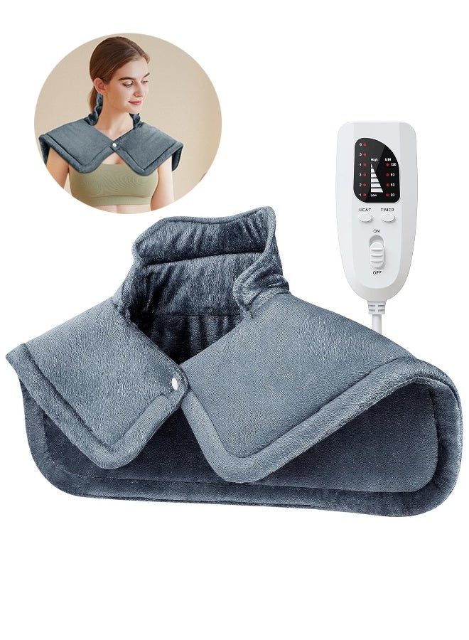 Electric Heating Pad - Neck, Shoulder, Back, Abdomen and Leg Pain Relief, 6-Speed Temperature Adjustment, 4-Speed Timing Setting, Self-Closing, Machine Washable,16 X 22 Inches - Image 1
