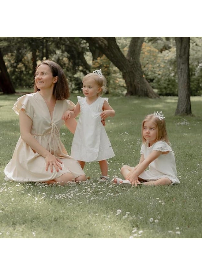 4 قطع تاج مع مشبك شعر على شكل تاج بلينغ بلينغ، 01-فضي - Image 4