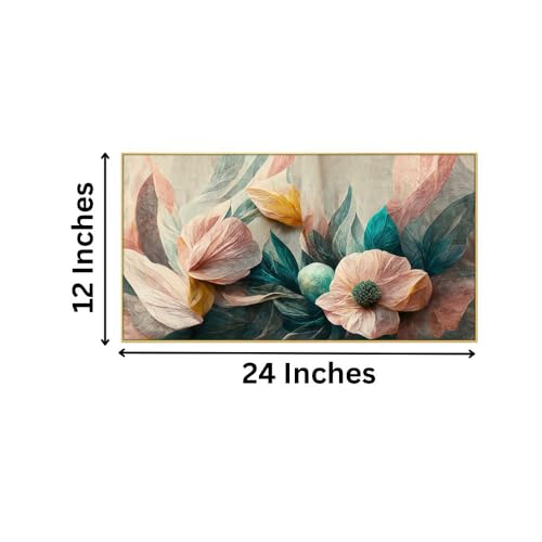 DEKORSTATION Canvas Painting for Bedroom, Living Room Wall Decoration Art Prints Luxurious Pink Flowers Illustration for Home and Office Decor - Image 3