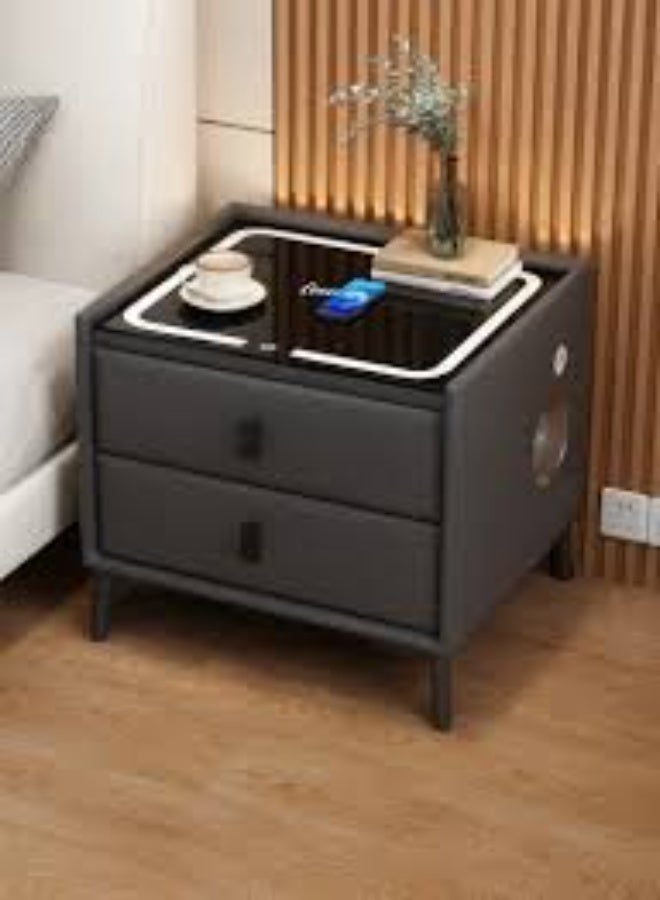 Smart Bedside Table, Morden Nightstand End Table, Sofa Side Table, with Wireless Charging USB Port and Adjustable LED Lights, for Home Living Room Bedroom Hotel Office - Image 3
