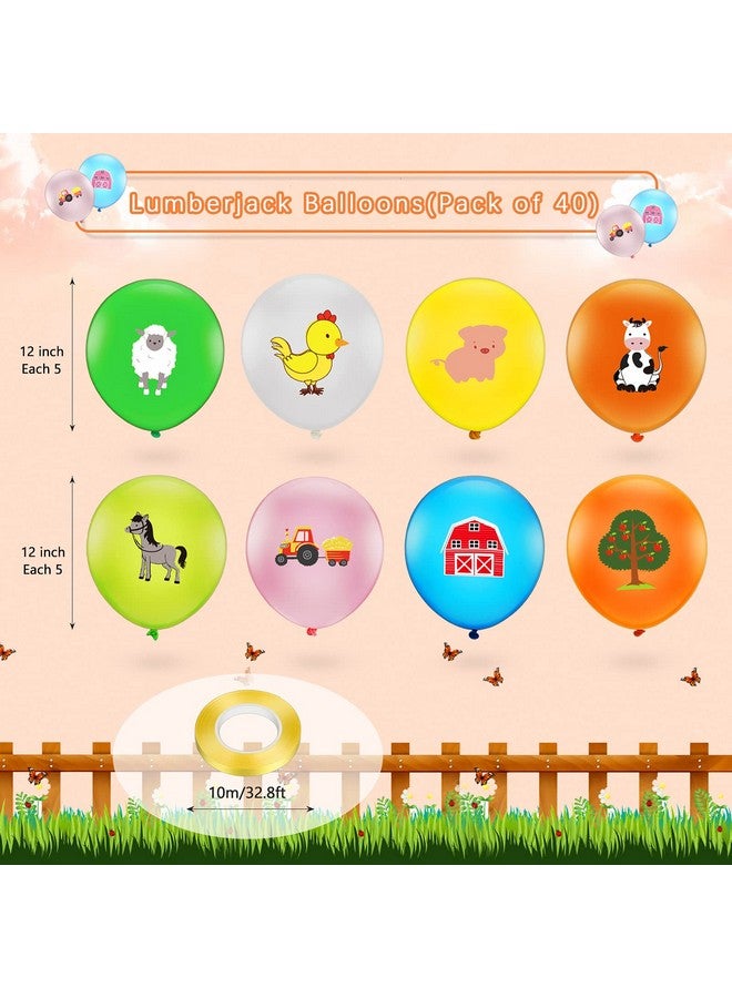 Gejoy 40 Pcs Farm Animal Balloons 12 Inch Chicken Cow Pig Sheep Latex Balloons for Farm Animal Farmhouse Kids Birthday Baby Shower Party Indoor Outdoor Decorations - Image 2