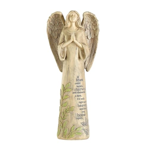 IVYHOME Ivy Home Resin Garden Statue Standing Praying Angel Garden Statuary for Outdoor Decor - Image 1