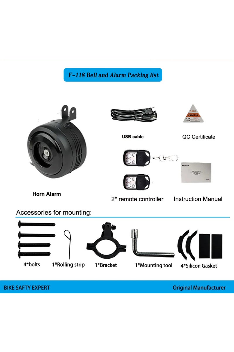 Bell and Alarm FEDOG Bicycle electric horn super loud anti-theft alarm scooter MTB mountain bike ant
