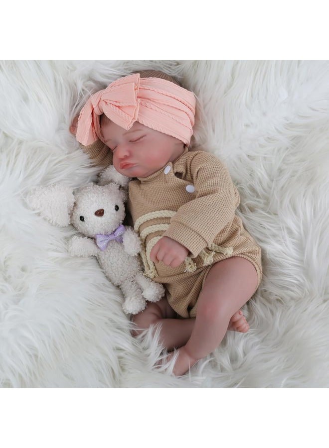KSBD Lifelike Reborn Baby Dolls-20 inch Sleeping Realistic Newborn Baby Dolls, Soft Cloth Body with Feeding Toy for Kids Age 3 + - Image 3