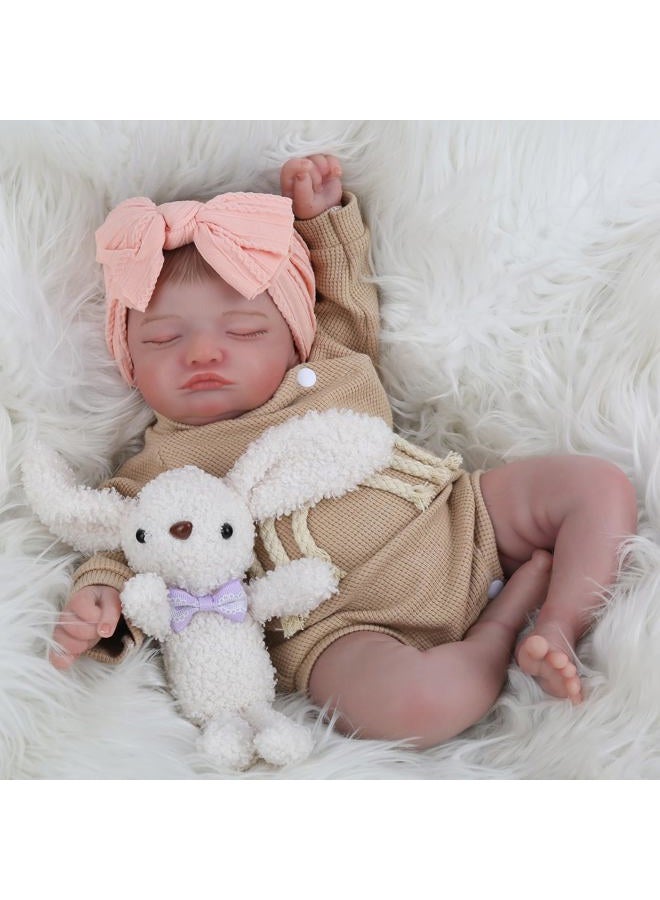 KSBD Lifelike Reborn Baby Dolls-20 inch Sleeping Realistic Newborn Baby Dolls, Soft Cloth Body with Feeding Toy for Kids Age 3 + - Image 4