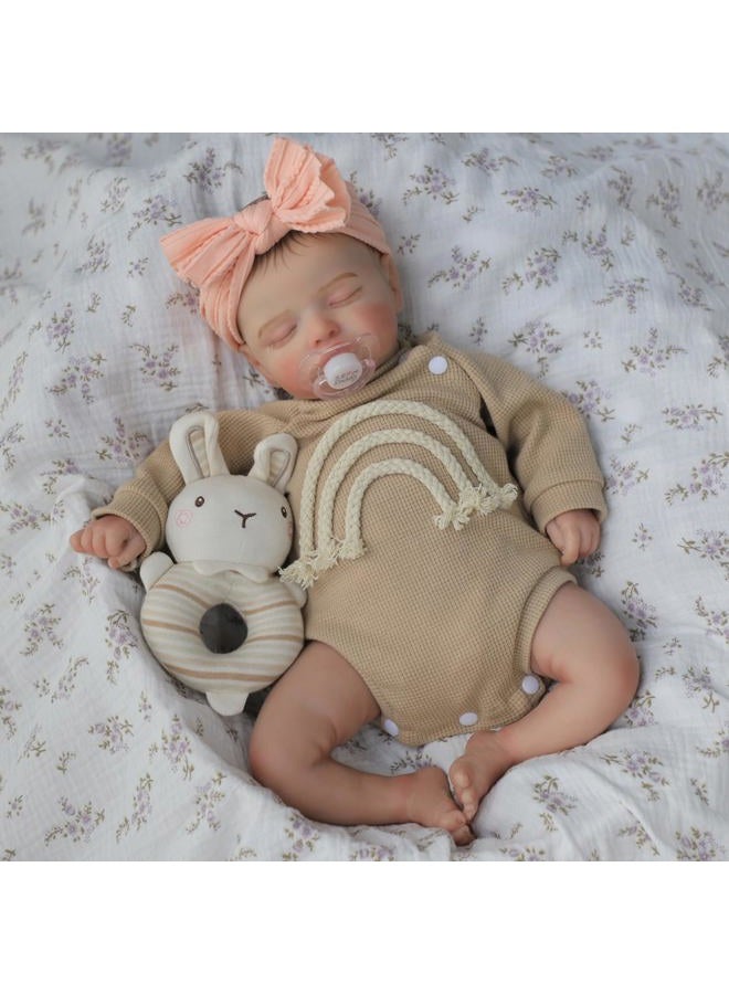 KSBD Lifelike Reborn Baby Dolls-20 inch Sleeping Realistic Newborn Baby Dolls, Soft Cloth Body with Feeding Toy for Kids Age 3 + - Image 2