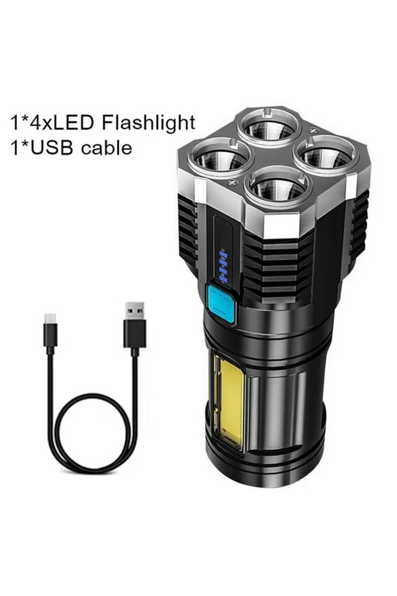 S03 14500 4 LED Mini Flashlight Rechargeable Powerful Portable Torch High Lumens Outdoor Camping Nig