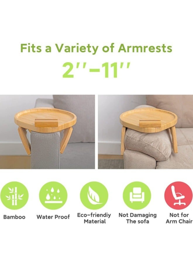 XiuWoo Wooden Lazy Sofa Tray Rotating With Mobile Phone Tablet Holder Dinner Plate Breakfast Plate Snack Foldable Tray  - Image 4