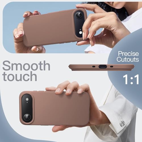 DIZORO Compatible with (iPhone 17 Air Case)(2025), Liquid Silicone 3 Layers Full Covered Soft Gel Rubber Phone Case,Shockproof Protective Cover with Anti-Scratch Microfiber Lining-Brown - Image 3