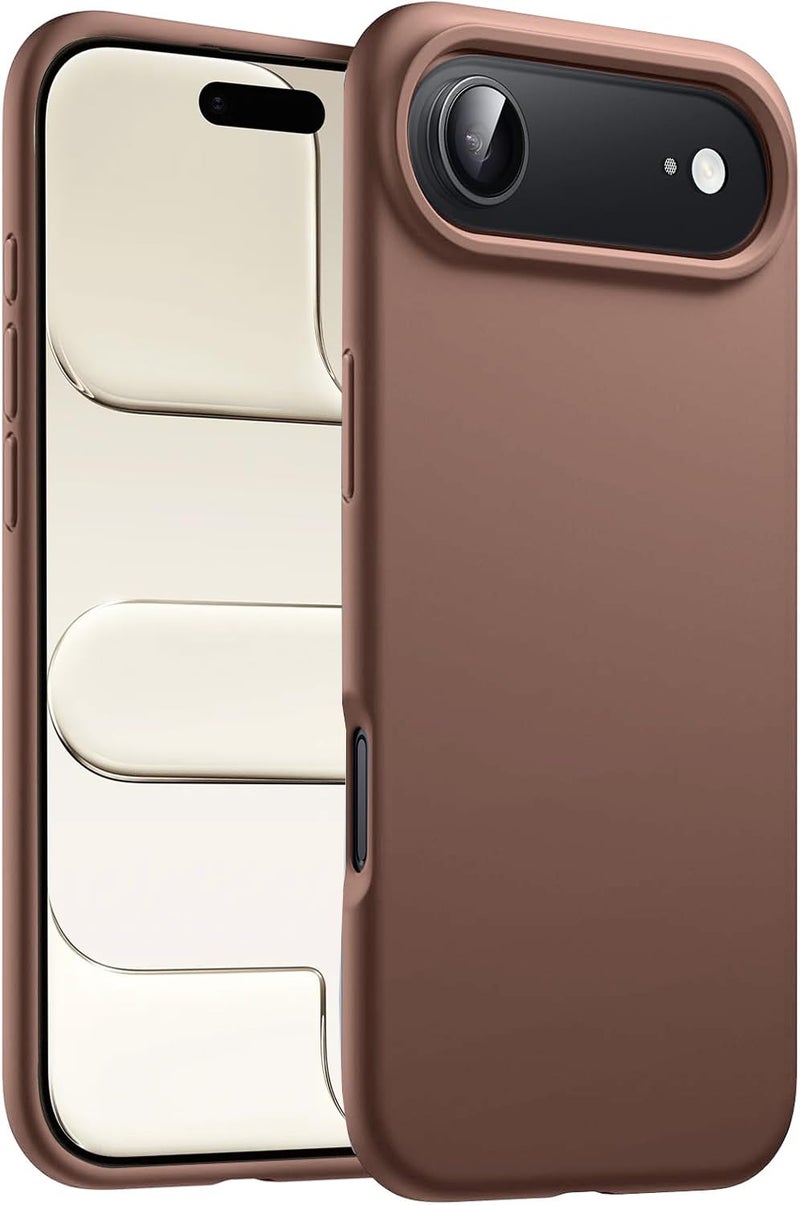 DIZORO Compatible with (iPhone 17 Air Case)(2025), Liquid Silicone 3 Layers Full Covered Soft Gel Rubber Phone Case,Shockproof Protective Cover with Anti-Scratch Microfiber Lining-Brown - Image 1