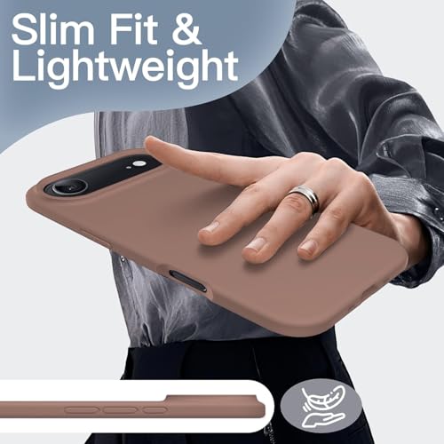 DIZORO Compatible with (iPhone 17 Air Case)(2025), Liquid Silicone 3 Layers Full Covered Soft Gel Rubber Phone Case,Shockproof Protective Cover with Anti-Scratch Microfiber Lining-Brown - Image 4