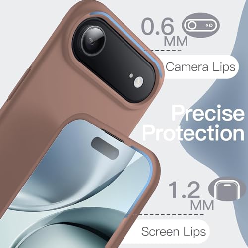 DIZORO Compatible with (iPhone 17 Air Case)(2025), Liquid Silicone 3 Layers Full Covered Soft Gel Rubber Phone Case,Shockproof Protective Cover with Anti-Scratch Microfiber Lining-Brown - Image 2