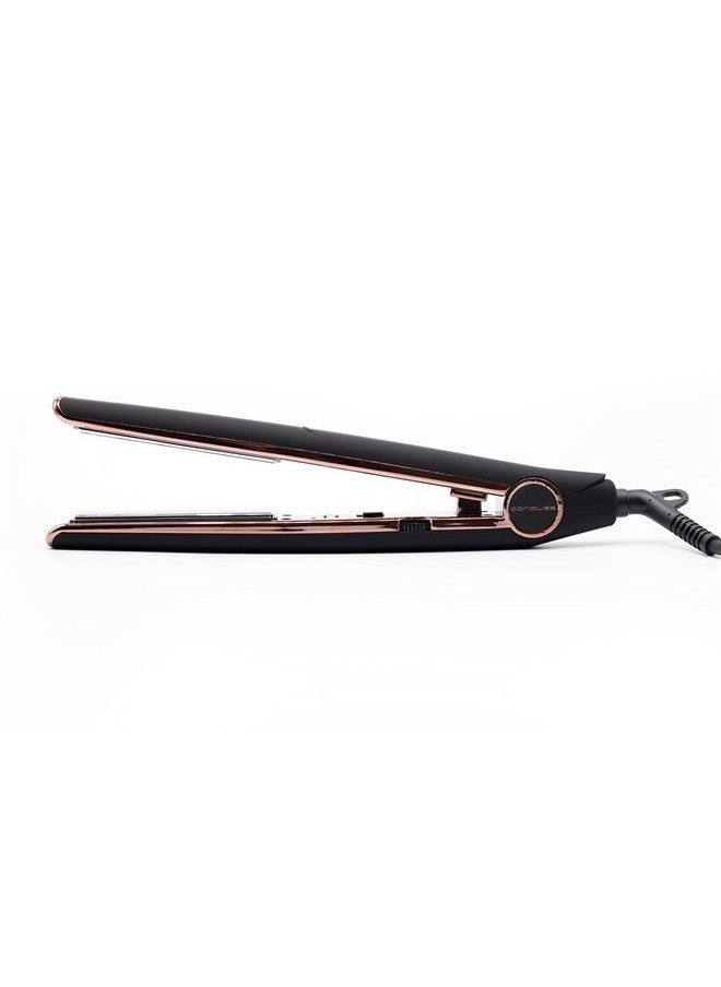 Corioliss C1 Flat Iron Hair Straightener Professional Titanium Plates Temperature Control Travel Case (Black Soft Touch Copper)  - Image 2