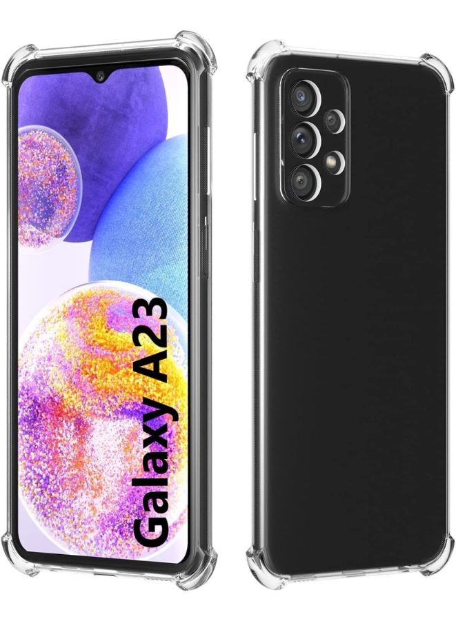 غطاء خلفي لجهاز Galaxy A23 | غطاء ناعم شفاف للغاية | أفضل حماية للكاميرا | سدادات غبار مدمجة ومقبض مضاد للانزلاق | غطاء خلفي نحيف وواقٍ لجهاز Samsung Galaxy A23 - Image 1