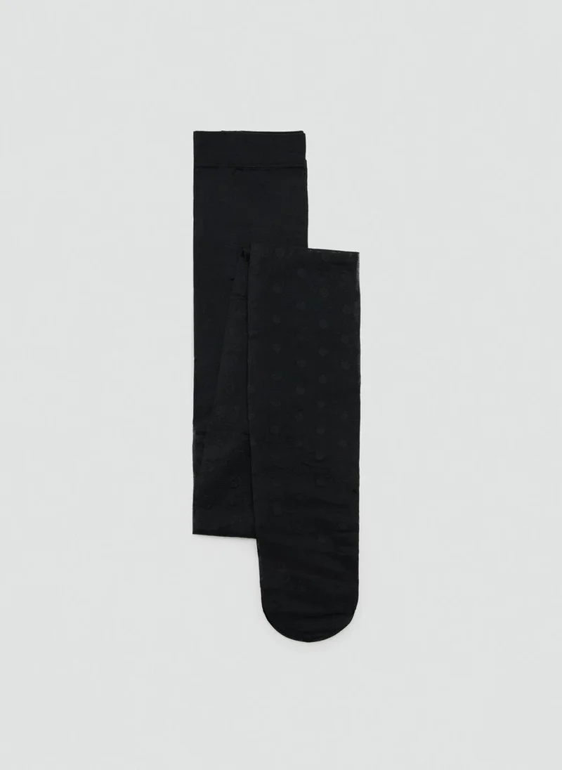 MANGO Polka-dot sheer stockings