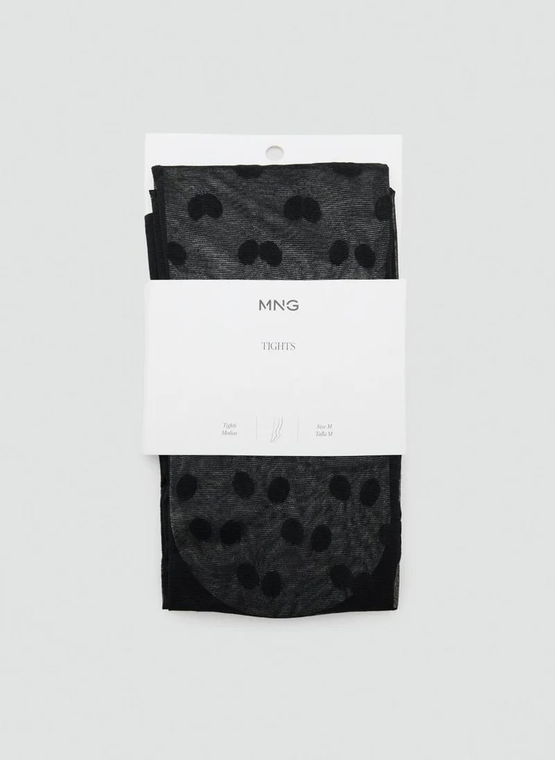 MANGO Polka-dot sheer stockings