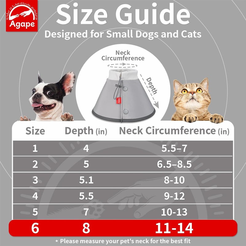 Agape Soft Dog Cone for Small Dogs & Cats, Comfy Dogs Recovery Collar After Surgery, Adjustable E Collar Alternative to Stop Licking, Protective Elizabethan Collars for Pup, Comfortable Dog Cones - Image 2
