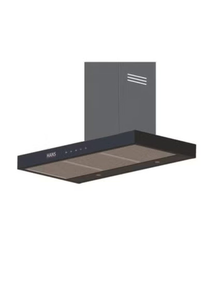 Hans Kitchen Cooker Hood, 90 cm Wall-Mount, 1000 m³/h Suction Power, 3-Speed T shape Design, LED Lighting, Silver (ST 90-1000 SS) - Image 1